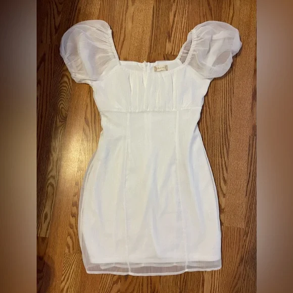 knee length dresses for ladies 3D Butterfly V-Neck Short Puff Sleeve Dress by Juliet 901 Lavender / XL